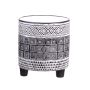 Tiesto de cerámica CARSA con patas, a cuadros, blanco-negro, 14,6cm, Ø13,4cm