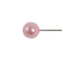 Alfileres decorativos KARISA en caja de plástico, cabeza perlada, rosa, Ø 0,6 cm