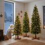 Árbol de Navidad artificial estrecho OULU SPEED, con LED, 150cm, Ø60cm