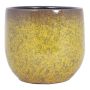 Macetero retro ELYAR, cerámica, moteado, ocre-amarillo-marrón, 25cm, Ø27cm