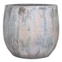 Macetero de cerámica MORTAZA con grano, azul-beige, 21cm, Ø23cm