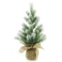 Árbol de Navidad artificial PORI, efecto helado, saco de yute natural, 30 cm, Ø 15 cm