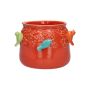 Macetero BIRDIE de cerámica, con pájaros en 3D, rojo-azul-verde-naranja, 11 cm, Ø 13,5 cm