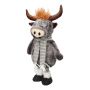 Toro decorativo de peluche STADEN, de pie, gris, 20 x 13 x 46 cm