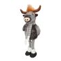 Toro de peluche decorativo STADEN, de pie, gris, 25 x 19 x 67 cm