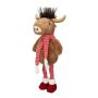Toro de peluche decorativo STADEN, de pie, marrón rojizo, 25 x 18 x 67 cm