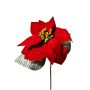 Poinsettia artificial de terciopelo LIBASSE, rojo, 45 cm
