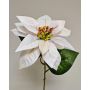 Poinsettia artificial de terciopelo LIBASSE, blanco y rosa, 45 cm