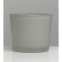 Portacandelitas de cristal grande ALENA FROST, gris mate, 9cm, Ø10cm