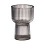 Jarrón para velas KENSIE, rayas, gris-transparente, 15,5cm, Ø10,5cm