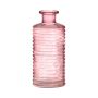 Frasco de vidrio STUART con muescas, rosa-transparente, 21,5cm, Ø9,5cm