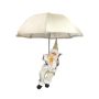 Papá Noel colgante SISSON con paraguas, LED, blanco marfil, 77 cm, Ø 70 cm