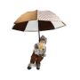 Papá Noel colgante SISSON con paraguas, LED, marrón y blanco, 60 cm, Ø 50 cm