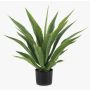 Agave americana artificial ZURNAL en maceta decorativa, crossdoor, verde, 70 cm