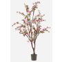 Árbol de magnolia artificial JINKFUN con flores, tronco artificial, rosa, 170 cm