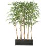 Árbol artificial Ficus Benjamini separador de ambientes ALSEE en caja de madera, troncos naturales, 120x60x160cm