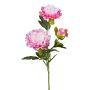 Rama de flores artificiales de peonía SLORMEK, rosa y blanco, 65 cm