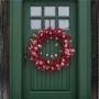 Corona de bayas de nieve artificiales HOSARA decorada con piruletas, roja, Ø60cm