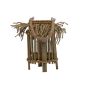 Linterna de fibra natural ZACHARIE de bambú, asa, inserto de cristal, beige, 24 cm, Ø 15 cm