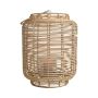 Linterna de mimbre AMBROSIA de ratán, asa, inserto de cristal, beige, 52 cm, Ø 28 cm