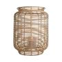 Linterna de mimbre AMBROSIA de ratán, asa, inserto de cristal, beige, 60 cm, Ø 32 cm