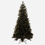Árbol de Navidad artificial ASKER SPEED con piñas, brillo dorado, negro, 225 cm, Ø 120 cm