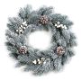 Corona de invierno artificial BREVIK, bayas, piñas, con nieve, Ø 40 cm