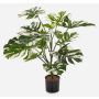 Planta artificial Philodendron Monstera Deliciosa Variegata LESATH, verde-blanco, 85cm