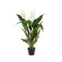 Planta artificial de una hoja RANIESO, maceta decorativa, flores, blanco, 90 cm