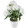 Hortensia artificial VITROS en maceta decorativa, blanca, 50 cm