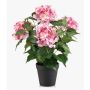 Hortensia artificial DORJA en maceta decorativa, rosa, 40 cm