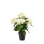 Hortensia artificial DORJA en maceta decorativa, blanco-verde, 40 cm