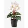 Cyclamen artificial VERIANA en maceta decorativa, blanco-verde, 30 cm