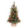 Árbol de Navidad artificial HANKA, piñas, frutos, saco de yute, 60 cm, Ø 30 cm
