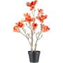 Árbol artificial magnolia VOLTRAM, tronco artificial, maceta decorativa, naranja, 60 cm
