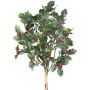 Ramo artificial de acebo NALFO con bayas, congelado, purpurina, verde-rojo, 35 cm