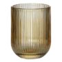 Vaso GENOVEFA con estrías, ámbar-transparente, 9,5 cm, Ø 7,5 cm