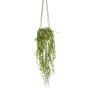 Cesta colgante de ficus pumila artificial AMADOR, maceta de cerámica dorada, verde, 100cm