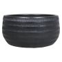 Frutero de cerámica TIAM con ranuras, negro-mate, 14cm, Ø29cm