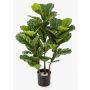 Ficus Lyrata artificial GUDJA, troncos artificiales, verde, 90cm