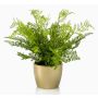 Helecho hembra artificial HANNU en maceta de cerámica dorada, verde, 40cm