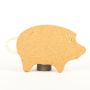 Posavasos de corcho con forma de cerdo RUDI, natural, 32x18,5x2cm