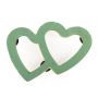 ®mosy Masilla ecológica para decorar coche con corazones dobles SKENADA, decoración para bodas, con ventosa, base de madera natural, verde, 43 x 58 x 5 cm