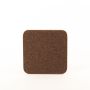 Posavasos cuadrado prensado de corcho MANARA, natural oscuro, 14,5 x 14,5 x 2 cm