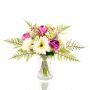 Ramo de gerberas artificiales MALIA rosa, clavel, blanco-morado, 40cm, Ø30cm