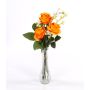 Ramo de rosas artificial SIMONY con accesorios, naranja, 45cm, Ø20cm