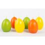 Velas de Pascua LEONITA, 6 unidades, amarillo-naranja-verde, 6 cm, 4,5 cm, 7 h - Fabricadas en Alemania