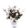Ramo de flores artificiales BELLANA de algodón, blanco-azul-verde, 35 cm, Ø 35 cm