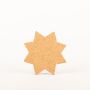 Posavasos de corcho en forma de estrella MANARA, natural, 1,5cm, Ø19,5cm
