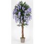 Glicinia artificial ANNIARA, troncos reales, con flores, lila, 175 cm - Fabricado en Italia